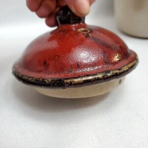 Chinese Red Glazed Porcelain Stoneware  Lid Or Top ◇ Pottery ◇ Beautiful!